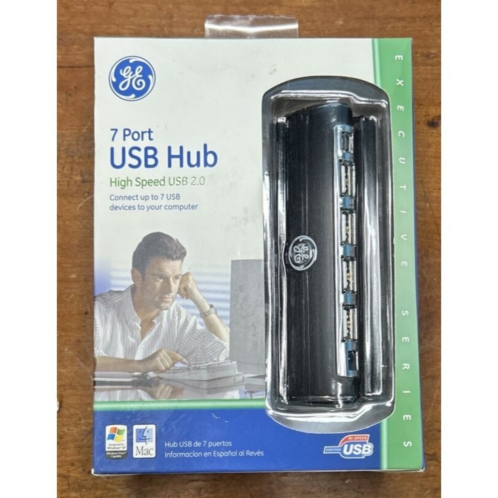 NEW Sealed GE 7 Port USB Hub 97863 High Speed Certified USB 2.0 Executive Series